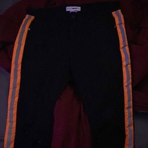 Fashion Nova Men Pants Skinny Jean Black/Orange